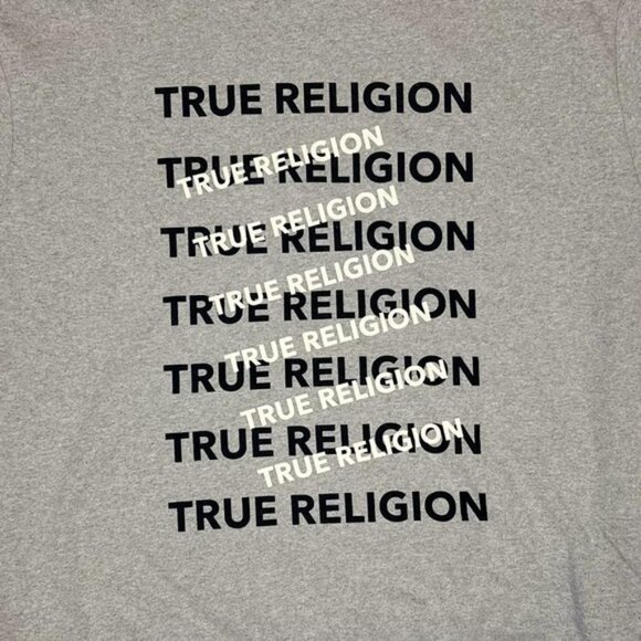 NWT TRUE RELIGION Hoodie Pullover Sweater with Front pocket‎ Style 108212 LARGE - Picture 7 of 8